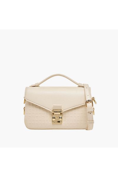 Flora Bella by Shoexpress Monogram Embossed Crossbody Bag with Detachable Strap