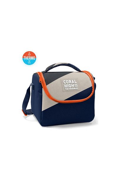 Coral High Kids Navy Blue Dark Gray Beige Colored Thermo Lunchbox 22793