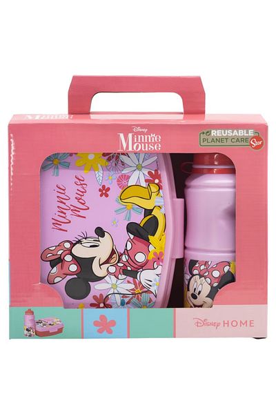 Minnie Mouse Sandwich box and liquid bottle set, 400 ml, multicolor, Spring Look, Minnie Mouse, Disney