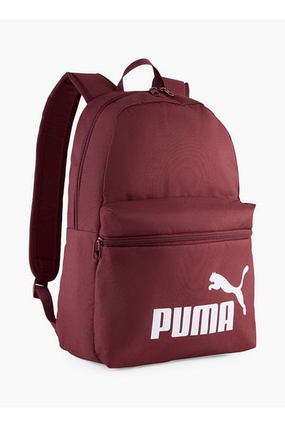 Puma Logo Print School Backpack with Adjustable Shoulder Straps and Zip Closure