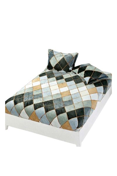 OEM Bed sheet and 2 pillowcases, Cocolino, 2-person, 3-pieces, Abstract Print, 180x200cm, Multicolor