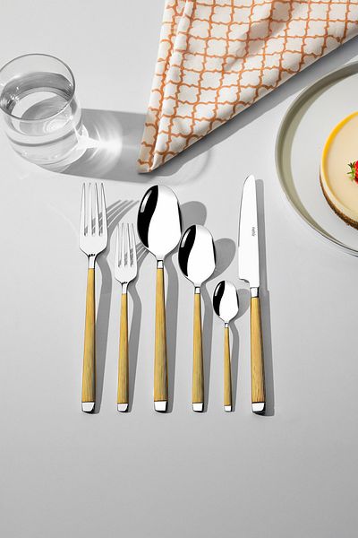 Nehir Maria Gold Satin 72 Piece Cutlery Set for 12 People