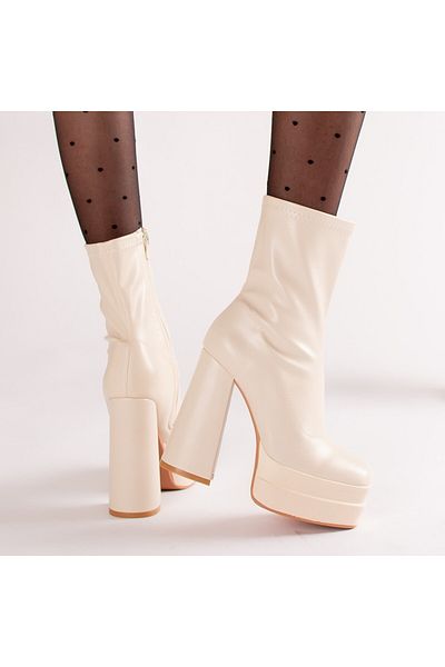 MODA STİL Ghete dama piele ecologica captusite silina bej, 40