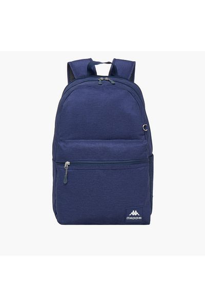 Kappa Logo Print School Backpack with Adjustable Shoulder Straps and Pencil Pouch - 44x13x30 cm
