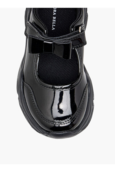 Flora Bella by Shoexpress Girls Panelled Mary Jane School Shoes with Hook and Loop Closure