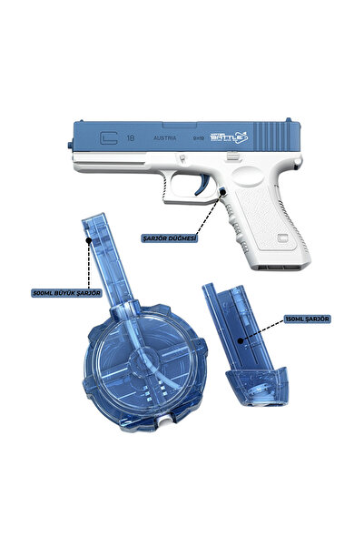 welcomein Elektrikli Otomatik Su Tabancası 10m Atış 500ml+150ml Kapasiteli Şarjlı Yüksek Basınçlı Silah