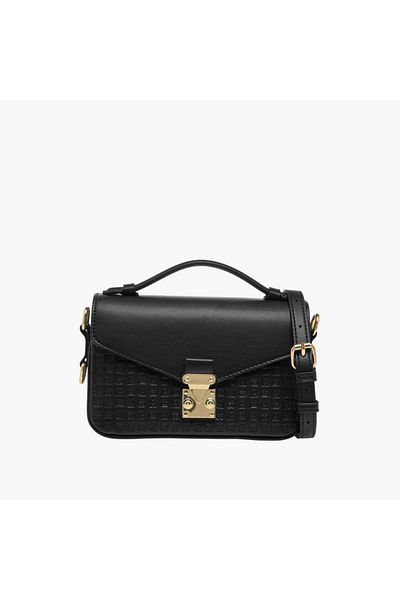 Flora Bella by Shoexpress Monogram Embossed Crossbody Bag with Detachable Strap