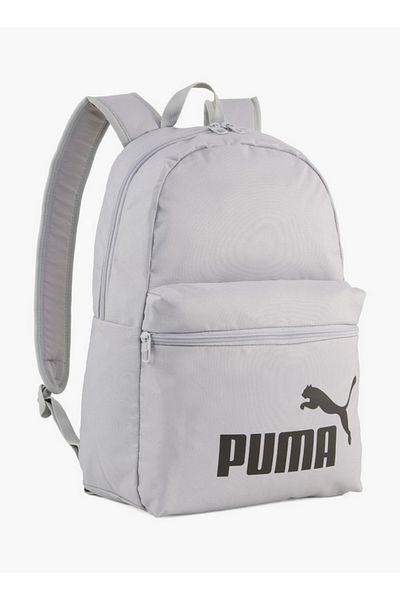 Puma Logo Print School Backpack with Adjustable Straps and Zip Closure