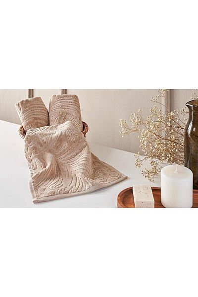 Mena Rise Şirinshop Claire 3-Piece Napkin Velvet Jacquard Maya Beige 1108107