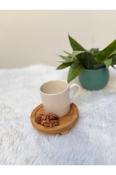 Artisan YUVARLAK BAMBU TOP AYAKLI TABAK