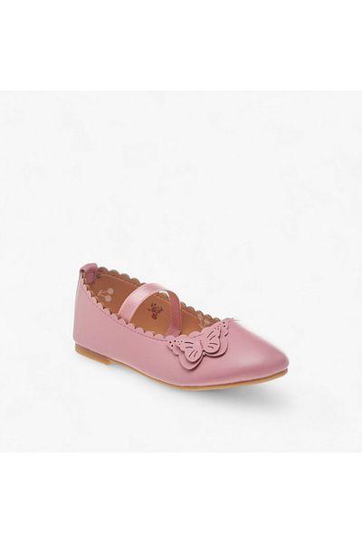 Flora Bella by Shoexpress Butterfly Applique Ballerina Shoes with Elasticated Strap