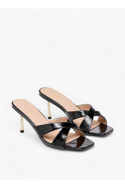 Flora Bella by Shoexpress Women Solid Slip-On Cross Strap Sandals with Stiletto Heels
