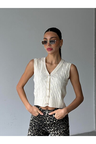 mydukkan.co Elsa Knitwear Knitted Vest Ecru