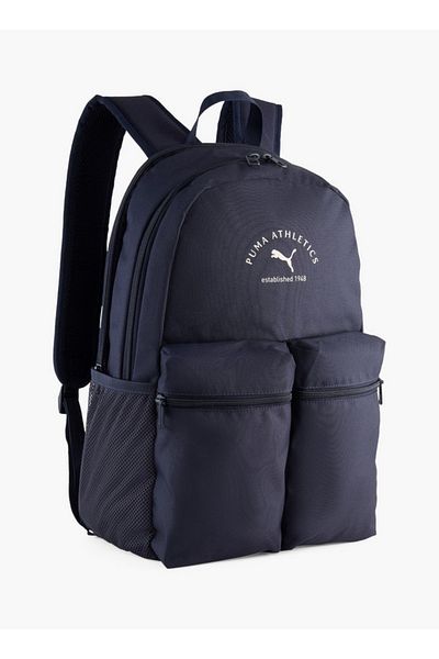 Puma Logo Print School Backpack with Adjustable Shoulder Straps and Zip Closure