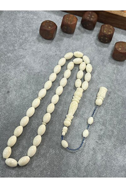 Katalin İmame Kalem Oymalı Devekemiği 7x11 mm Kapsül Kesim Tesbih