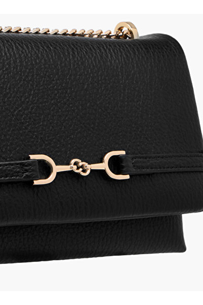 Celeste Metal Accent Crossbody Bag with Chain Strap and Flap Closure - W 6 x H 15 x D 21 cm