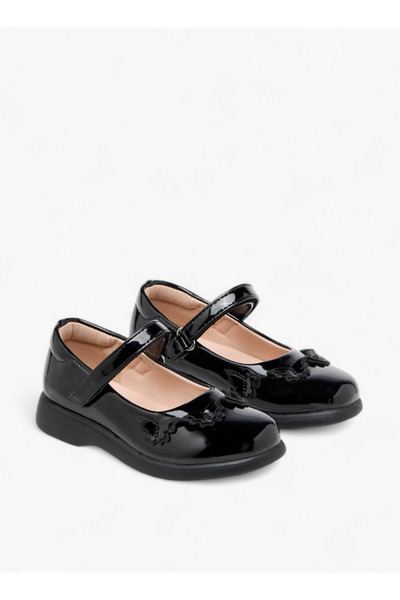 Flora Bella by Shoexpress Girls Butterfly Applique Mary Jane School Shoes with Hook and Loop Closure