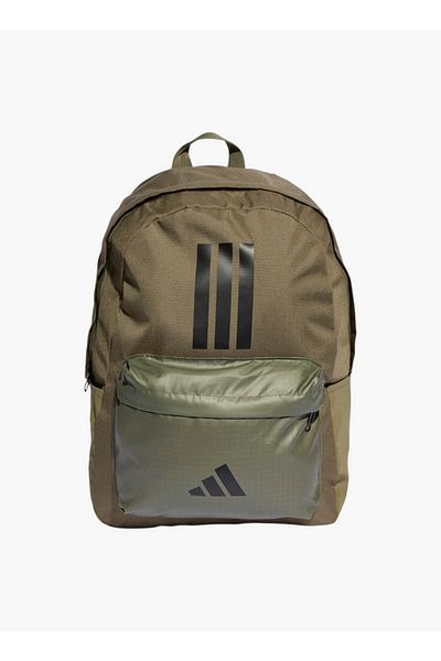 adidas Logo Print School Backpack with Adjustable Straps and Zip Closure