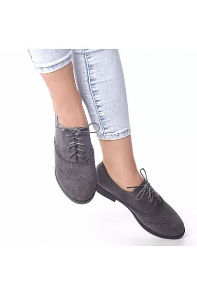 MODA STİL Casual shoes janette gray eco-leather suede, 36