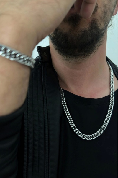 SEVGİLİ TAKI Cuban Chain Thick Model Steel Chain Necklace |   Karma Series