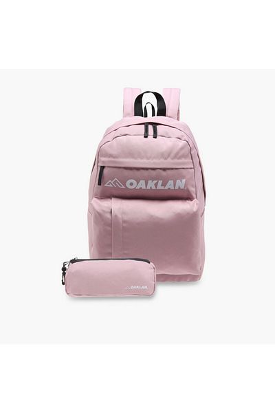 Oaklan by Shoexpress Logo Print School Backpack with Pencil Pouch - 12x32x45 cm