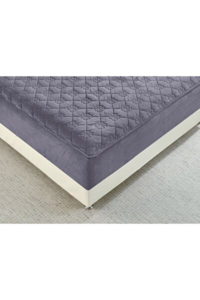 OEM Bed Sheet Cover and 2 Pillowcases, Quilted Velvet Topper, 140x200cm, Bluish Gray
