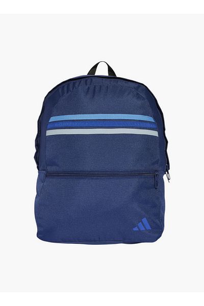 adidas Striped School Backpack with Adjustable Shoulder Straps and Zip Closure