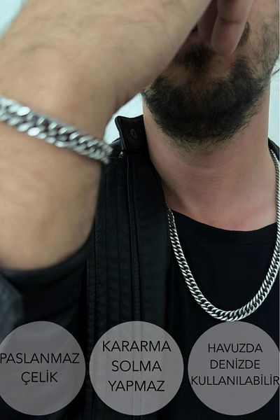 SEVGİLİ TAKI Cuban Chain Thick Model Steel Chain Necklace |   Karma Series