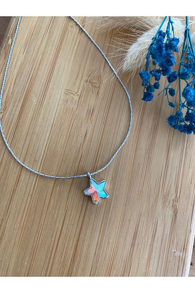 ESNEVA Sea Star Silver Color Necklace Fine Design Elegant Necklace