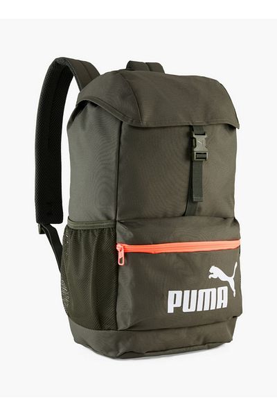 Puma Logo Print School Backpack with Adjustable Shoulder Straps and Side Release Buckle Closure