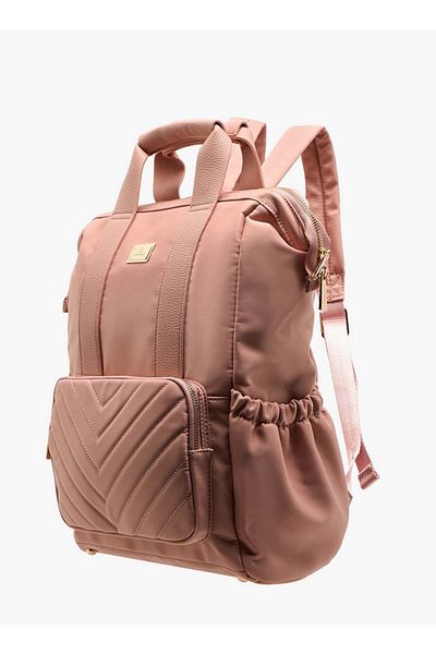 Flora Bella by Shoexpress Women Textured Backpack with Adjustable Straps and Zip Closure - 15x28x39 cm