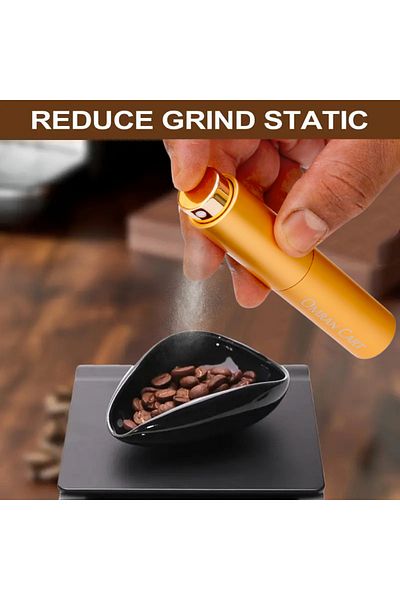 Omran Cart Gold Coffee Bean Spray Bottle Refillable Moisturizer for Espresso Grinding, Barista Tool