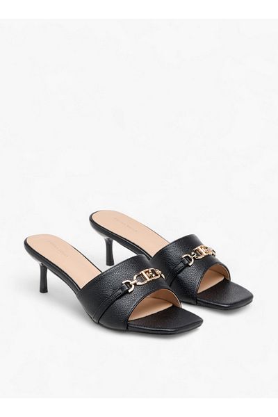 Flora Bella by Shoexpress Women Metal Accent Slip-On Sandals with Stiletto Heels