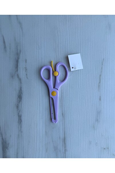 maycup Lila Öğrenci Makası 1 Adet Küt Uç Korumalı Okul Makası Çocuk Makası Ok...