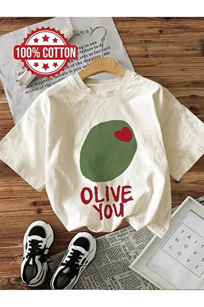 vikitekno supradimensionat olive cu imprimeu design femei tricou