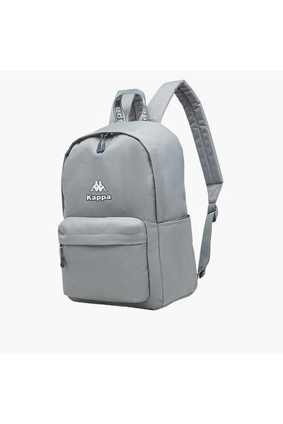 Kappa Logo Print School Backpack with Adjustable Straps and Zip Closure - 29x15x42 cm