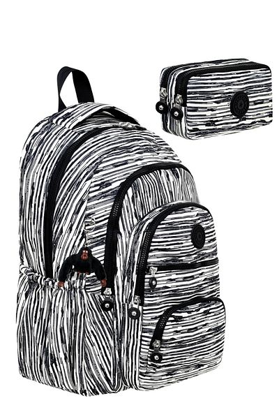 Çanta Trend Mega Size 2 τεμαχίων Unisex Ρυθμιζόμενος Ορθοπεδικός ιμάντας Σχολική τσάντα πολλαπλών διαμερισμάτων + θήκη για στυλό