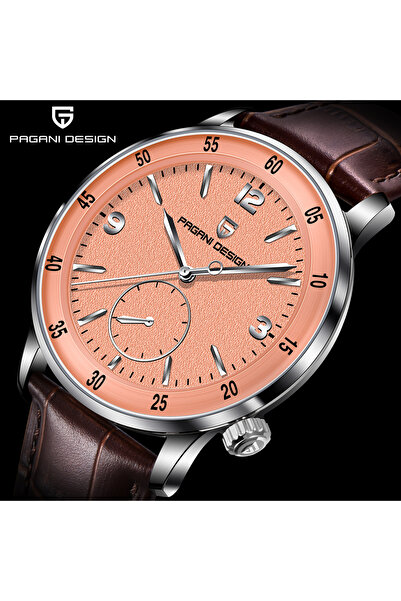 Pagani design PD-1790 Erkek Saati 42MM 100 M Su Geçirmez Mekanik Paslanmaz Çelik Çerçeve Safir Cam Deri Kayış Saat