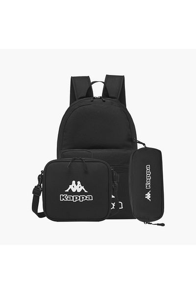 Kappa Logo Print 3-Piece School Backpack Set - 44x13x30 cm