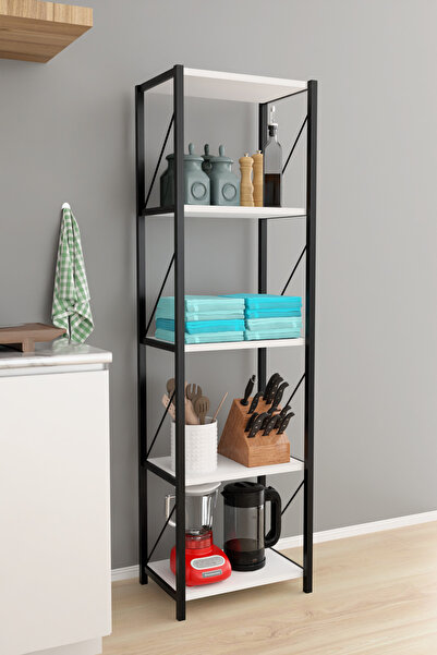 Remaks ORNA 5 RAFLI Mutfak Dolabı Mutfak Rafı Çok Amaçlı Dolap-BEYAZ