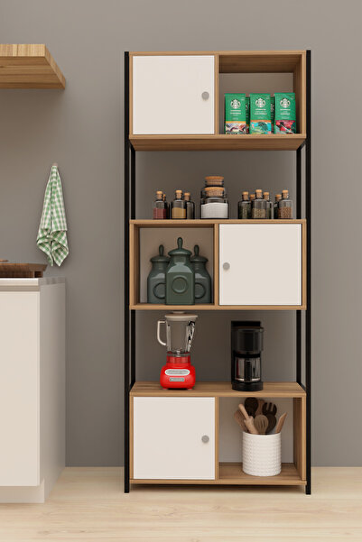 Remaks SEGARA Mutfak Dolabı Mutfak Rafı Çok Amaçlı Dolap ve Saklama Dolabı- MEŞE-BEYAZ