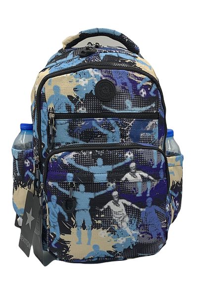Harmela Water Resistant School Bag Unisex School Backpack A3113 Blue