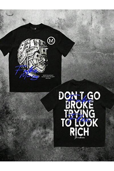 SVART WEAR لا تذهب إلى الفقير في محاولة لإظهارك كرقم كبير تي شيرت مطبوع من ال...