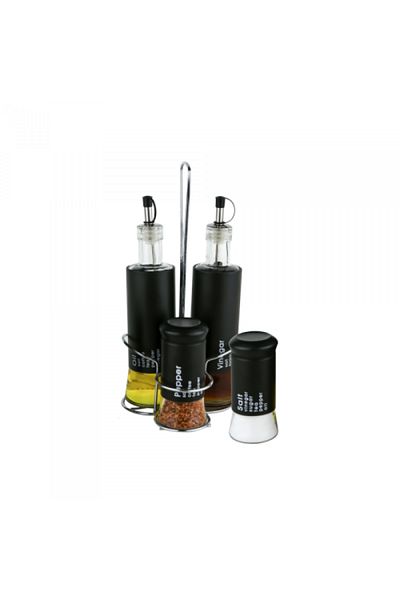 Raki Oliviera TOP cu suport set 4 piese,sticle 320ml culoare neagra MN013254