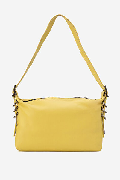 Dericlub Capella Women's Baguette Bag Real Leather Lemon Yellow