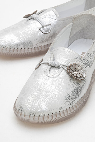 Dericlub Women's Comfortable Sole Comfort Shoes Real Leather Cr 2730 Ice Gray