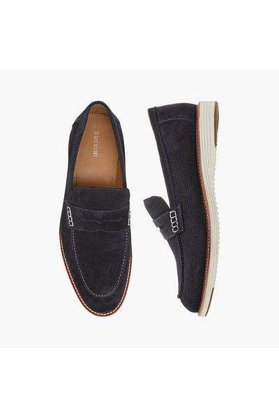 Duchini Men's Textured Slip-On Loafers