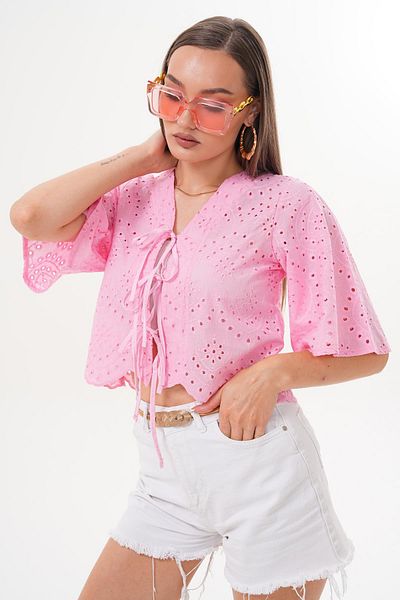 ŞİMAL Women's Laser Cut Lace Detailed Blouse 250615 -