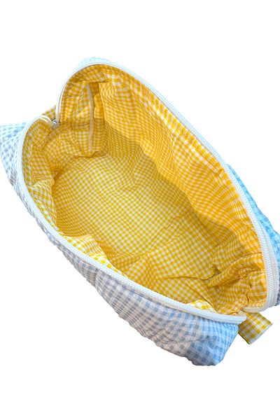 Remsa Mayo Geanta de dimensiuni mici cu model Gingham Geanta organizatoare 02 Albastru