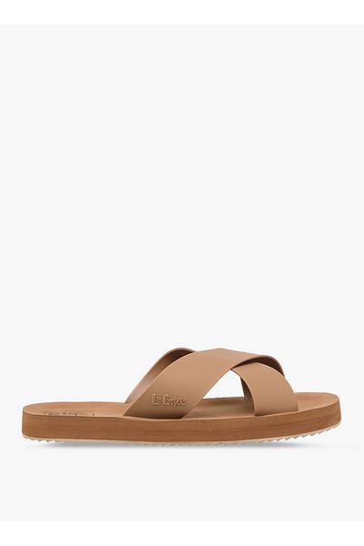 Lee Cooper Men's Logo Detail Cross Strap Flip Flops